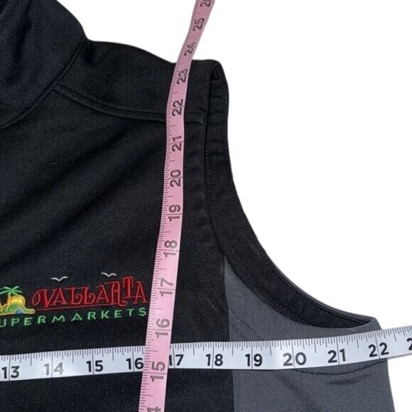Vallarta Supermarkets Womens Black & Gray Zip-Up Vest With Embroidered Logo Size - Picture 8 of 8